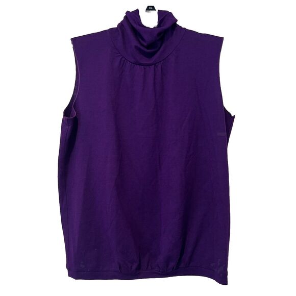Wool Angora Women's Tank Top Sweater Funnel Neck IT 44 FR 42 Medium Purple - Picture 1 of 4